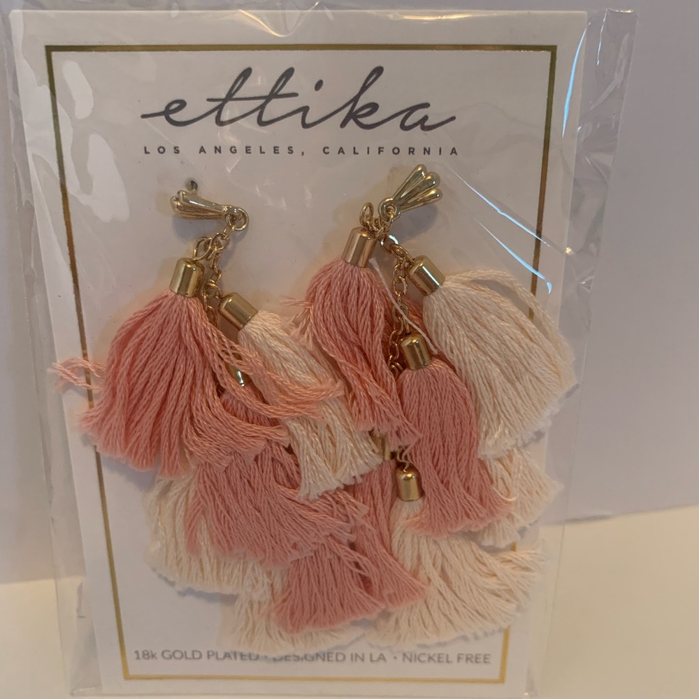 Ettika 14k Gold plated Tassel Earrings